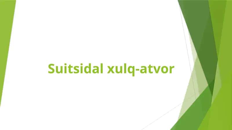 Suitsidal xulq-atvor 1