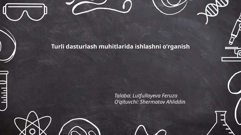 Turli dasturlash muhitlarida ishlashni oʻrganish 1