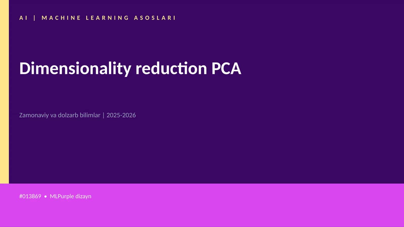 AI | MACHINE LEARNING ASOSLARI 1