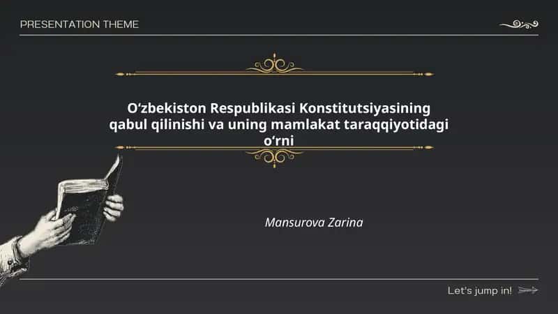 Oʻzbekiston Konstitutsiyasining qabul qilinishi va uning mamlakat taraqqiyotidagi oʻrni 1