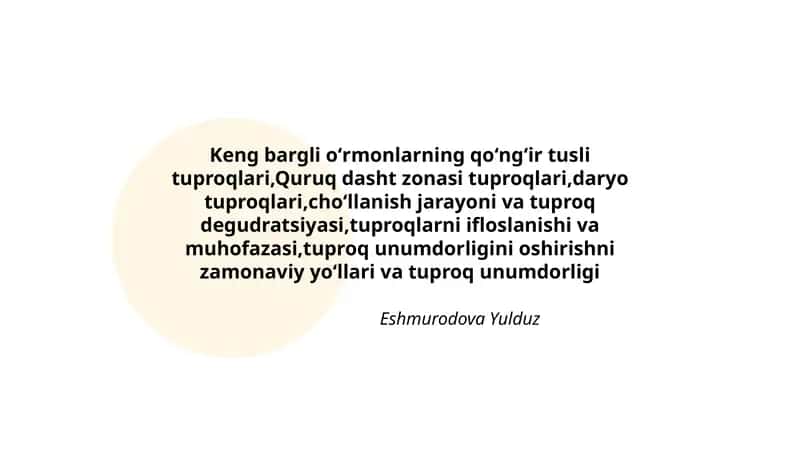 Eshmurodova Yulduz 1