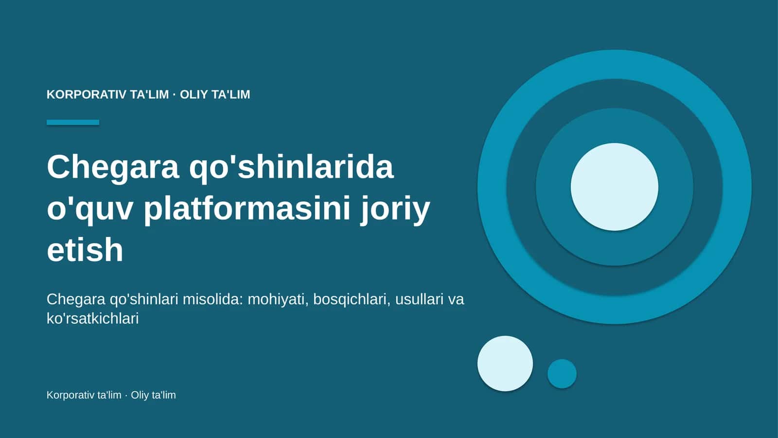 O'quv platformasini joriy etish: mohiyati 1