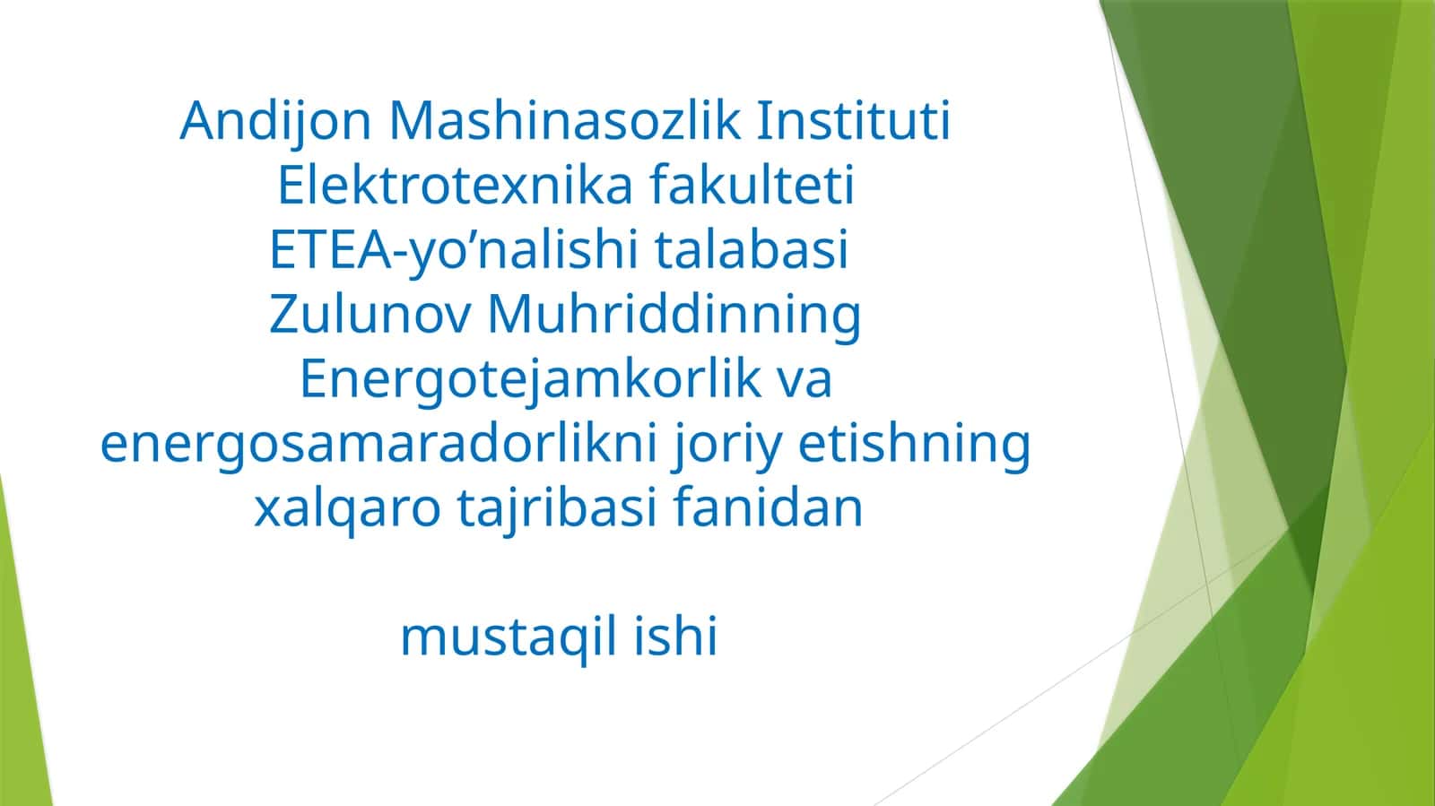 SANOAT KORXONALAR MA’MURIY BINOLARIDA ENERGIYADAN OQILONA FOYDALANISH 1