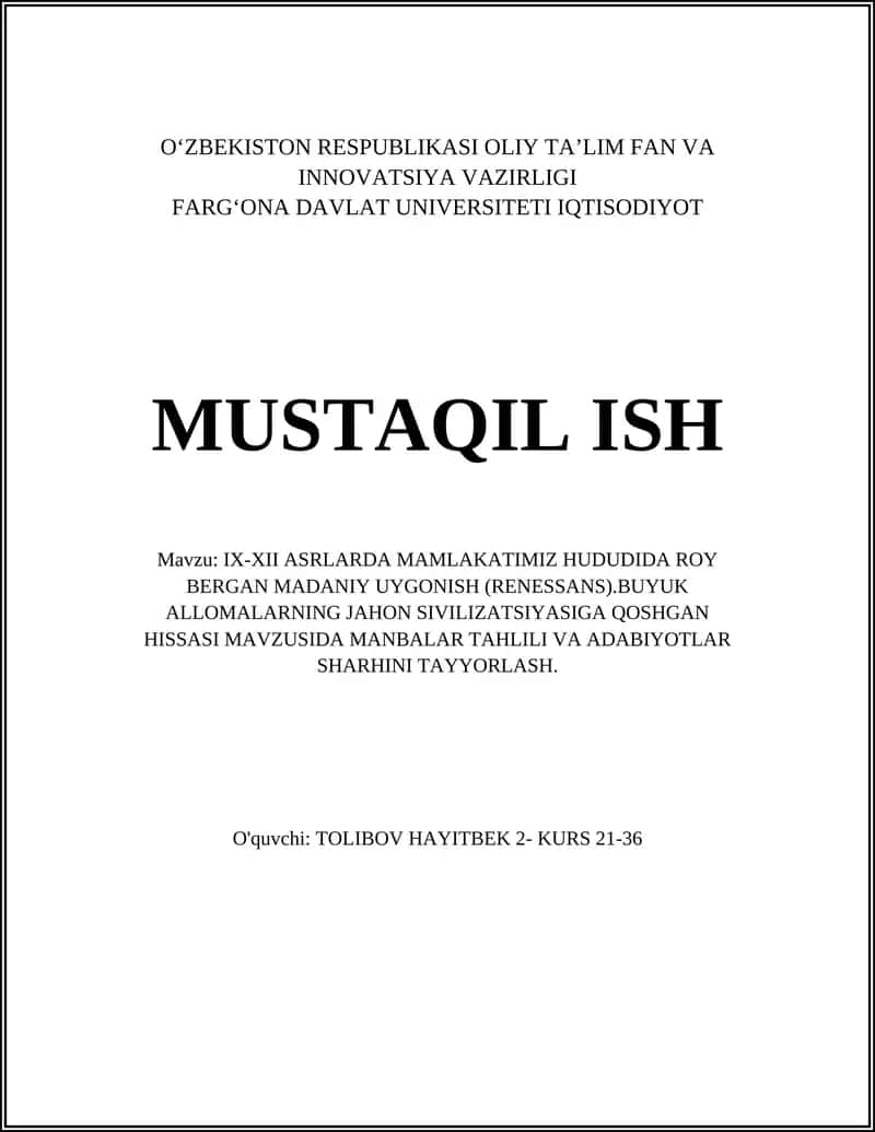 Buxoro madaniy uyg'onishi 1