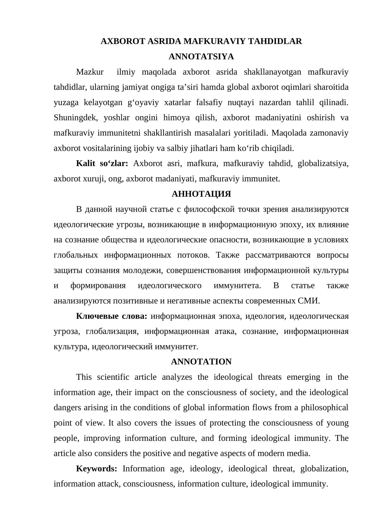 AXBOROT ASRIDA MAFKURAVIY TAHDIDLAR 1