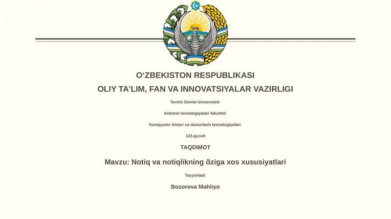 Notiqlik va notiqlikning õziga xos xususiyatlari 1