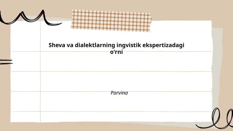 Sheva va dialektlarning ingvistik ekspertizadagi o'rni 1