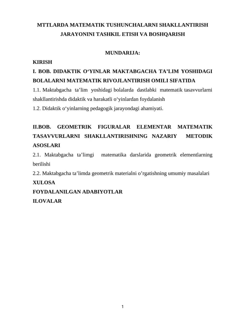 Matematik Tushunchalarni Shakllantirish Jarayoni 1
