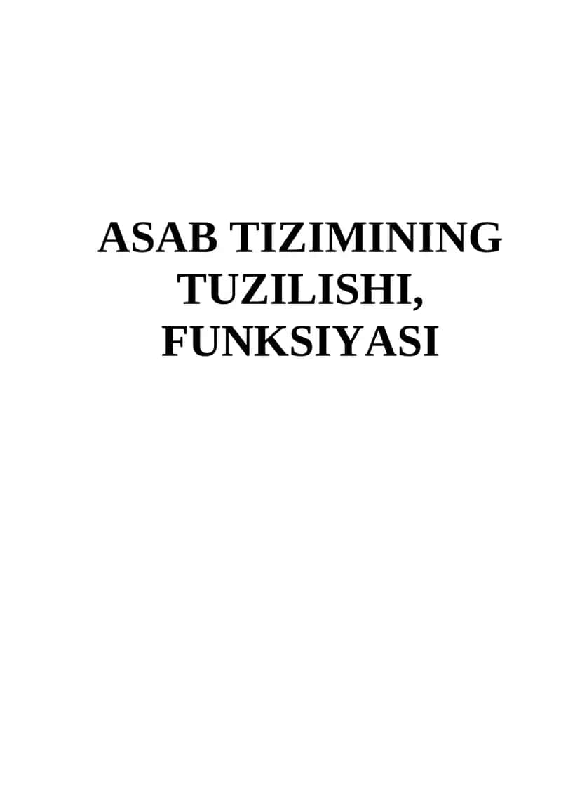 ASAB TIZIMINING TUZILISHI, FUNKSIYASI 1