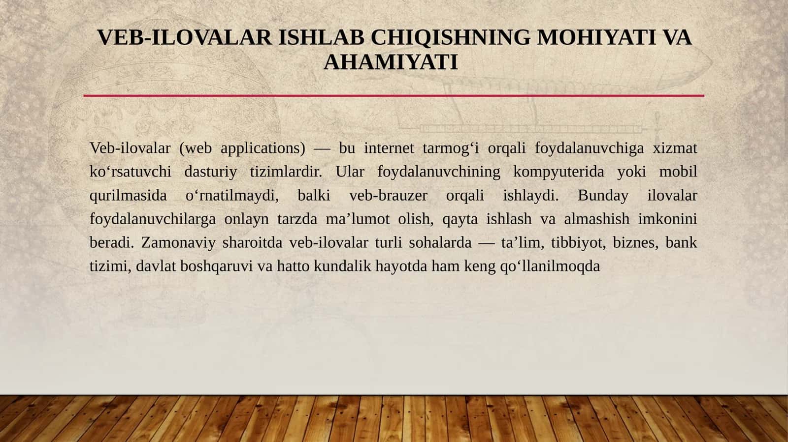 Veb-ilovalar ishlab chiqishning mohiyati va ahamiyati 1