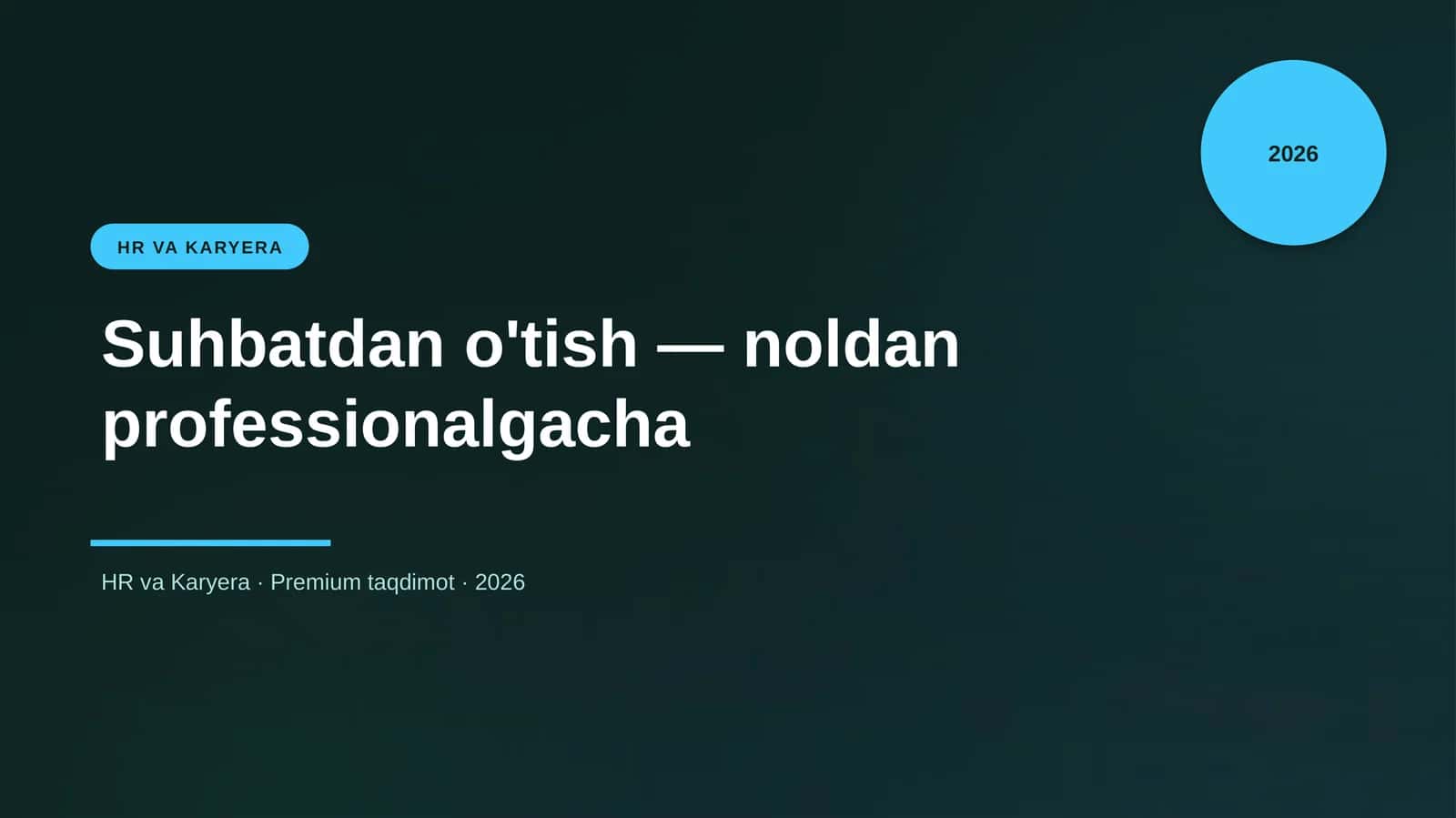 Suhbatdan o'tish — noldan professionalgacha 1