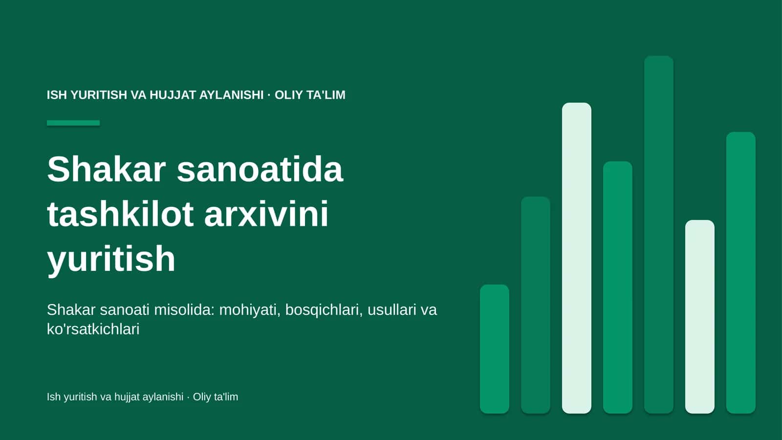 Shakar sanoatida tashkilot arxivini yuritish 1