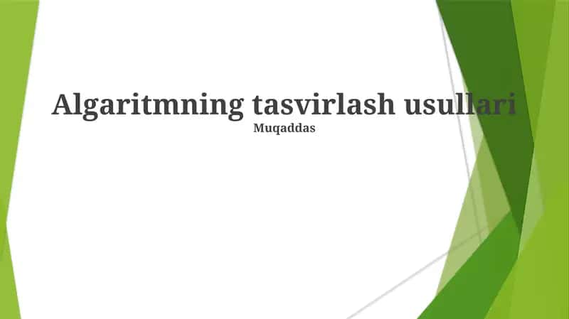 Algoritmning tasvirlash usullari 1