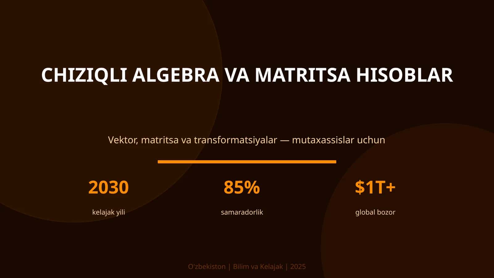 Chiziqli algebra va matritsa hisoblar 1