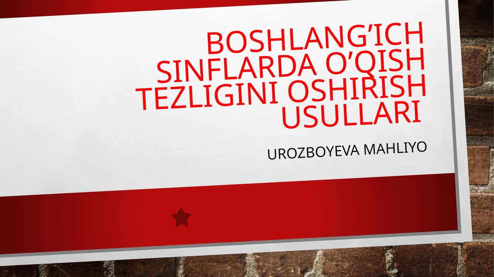 Boshlang’ichsinflardao’qishtezliginioshirishusullari 1