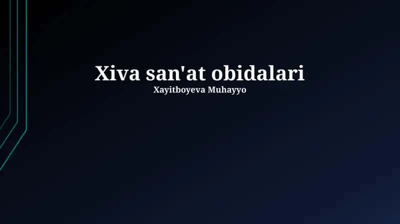Xiva san'at obidalari 1