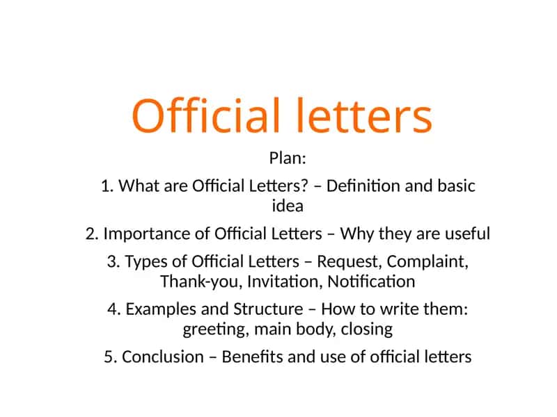 Official Letters 1