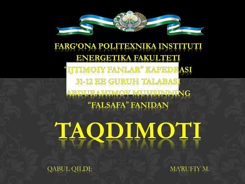 ISTIQLOL FALSAFASI VA YOSHLAR TARBIYASI 1