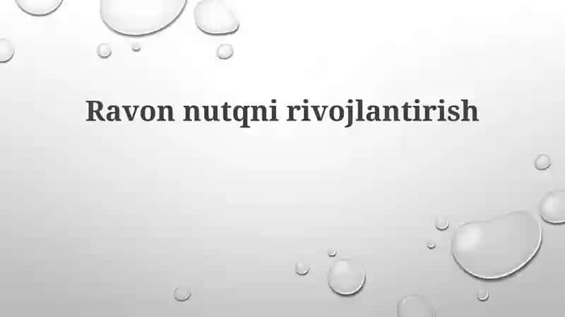 Nutq rivojlanishi 1