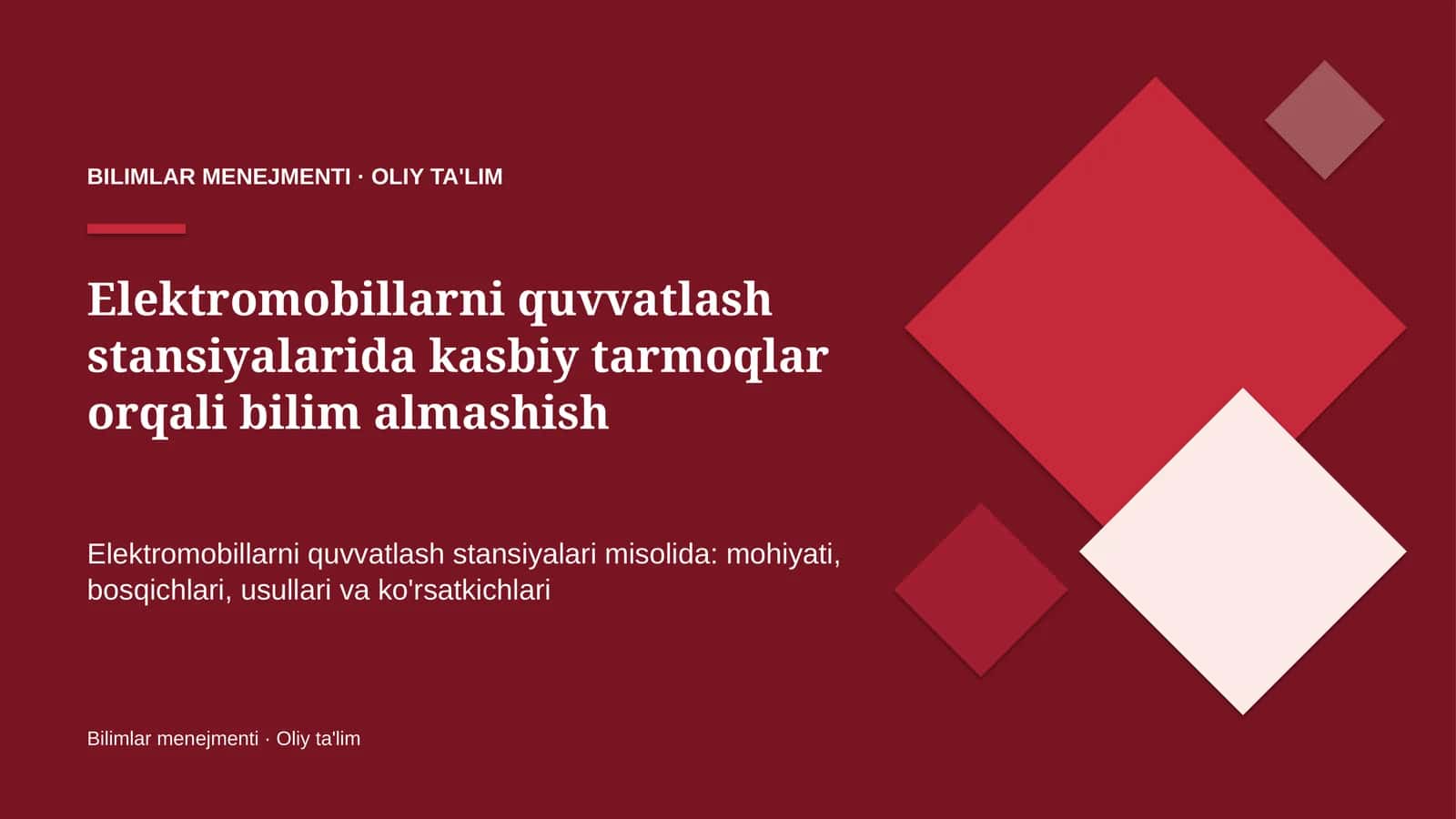 elektromobillarni quvvatlash stansiyalarida kasbiy tarmoqlar orqali bilim almashish 1052 1