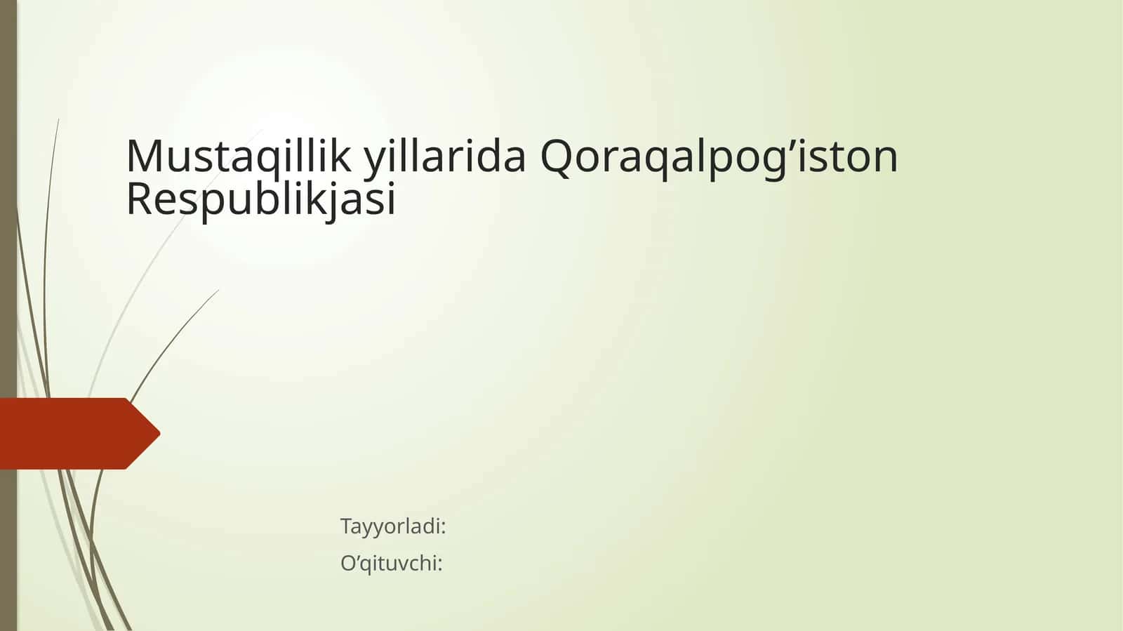 Mustaqillik yillarida Qoraqalpog’iston Respublikjasi 1