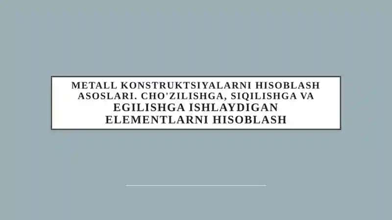 Metall konstruktsiyalar 1