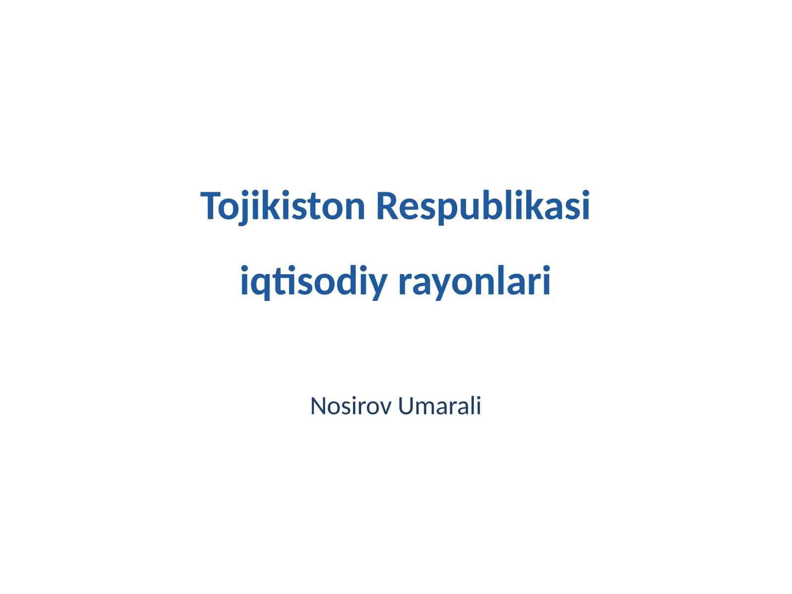 Tojikiston Respublikasi iqtisodiy rayonlari 1