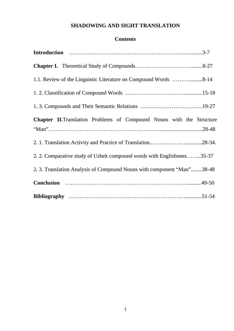 SHADOWING AND SIGHT TRANSLATION 1