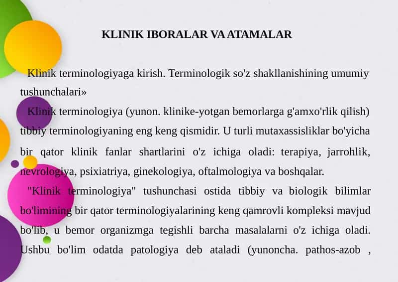 KLINIK IBORALAR VA ATAMALAR 1