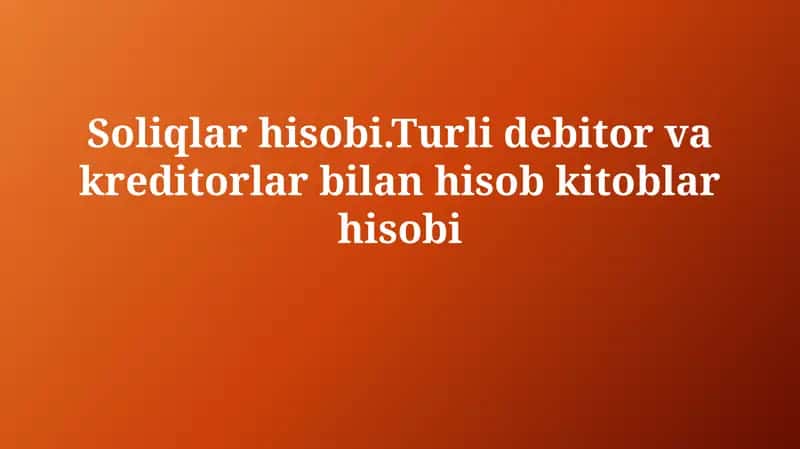 Soliqlar hisobi 1