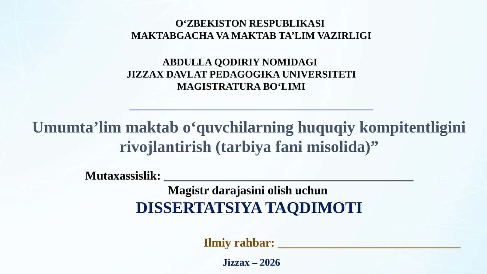 Umumta’lim maktab o‘quvchilarning huquqiy kompitentligini rivojlantirish(tarbiyafanimisolida) 1