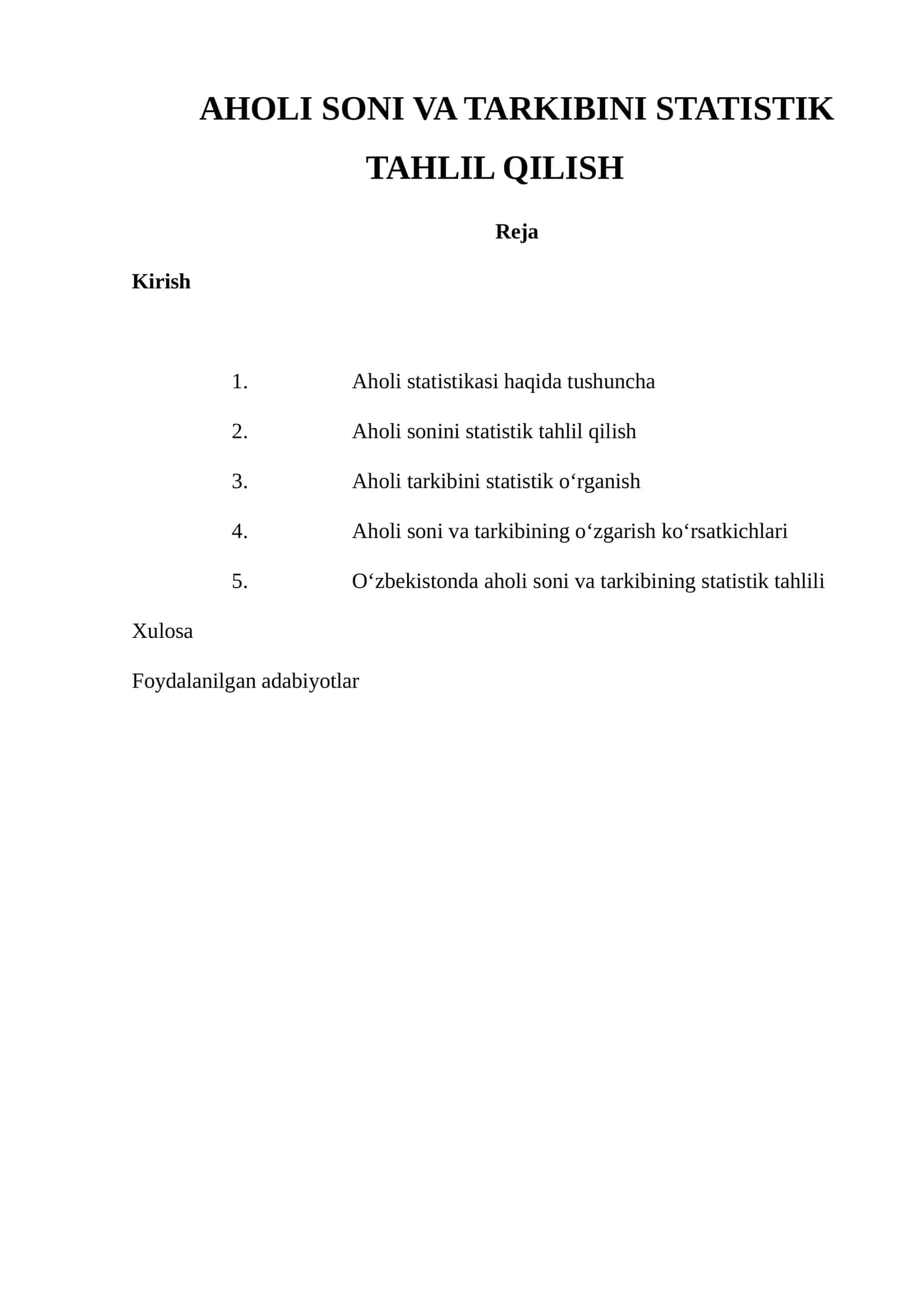 Aholi soni va tarkibini statistik tahlil qilish 1