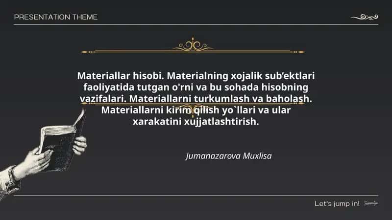 Materiallar hisobi 1