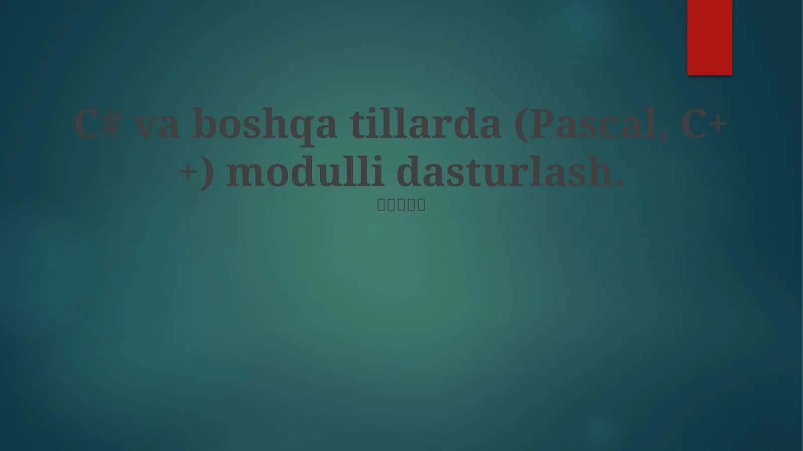 Modul Dasturlash 1