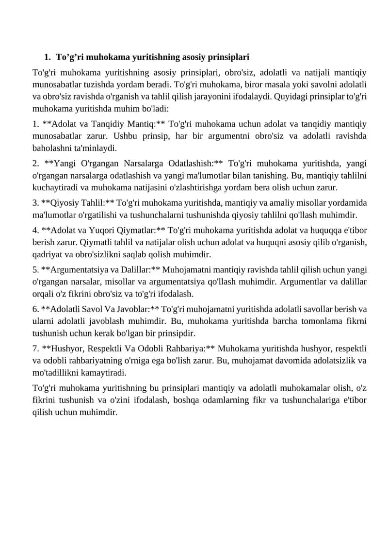 To’g’ri muhokama yuritishning asosiy prinsiplari 1
