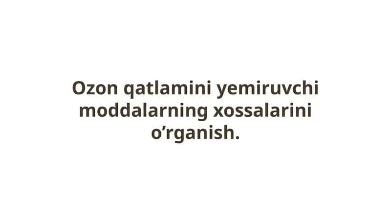 Ozon qatlamini yemiruvchi moddalar 1