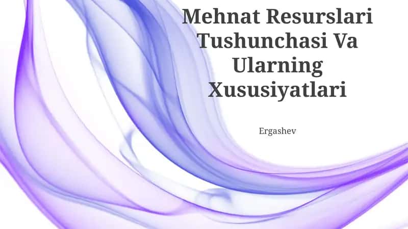 Mehnat Resurslari Tushunchasi Va Ularning Xususiyatlari 1