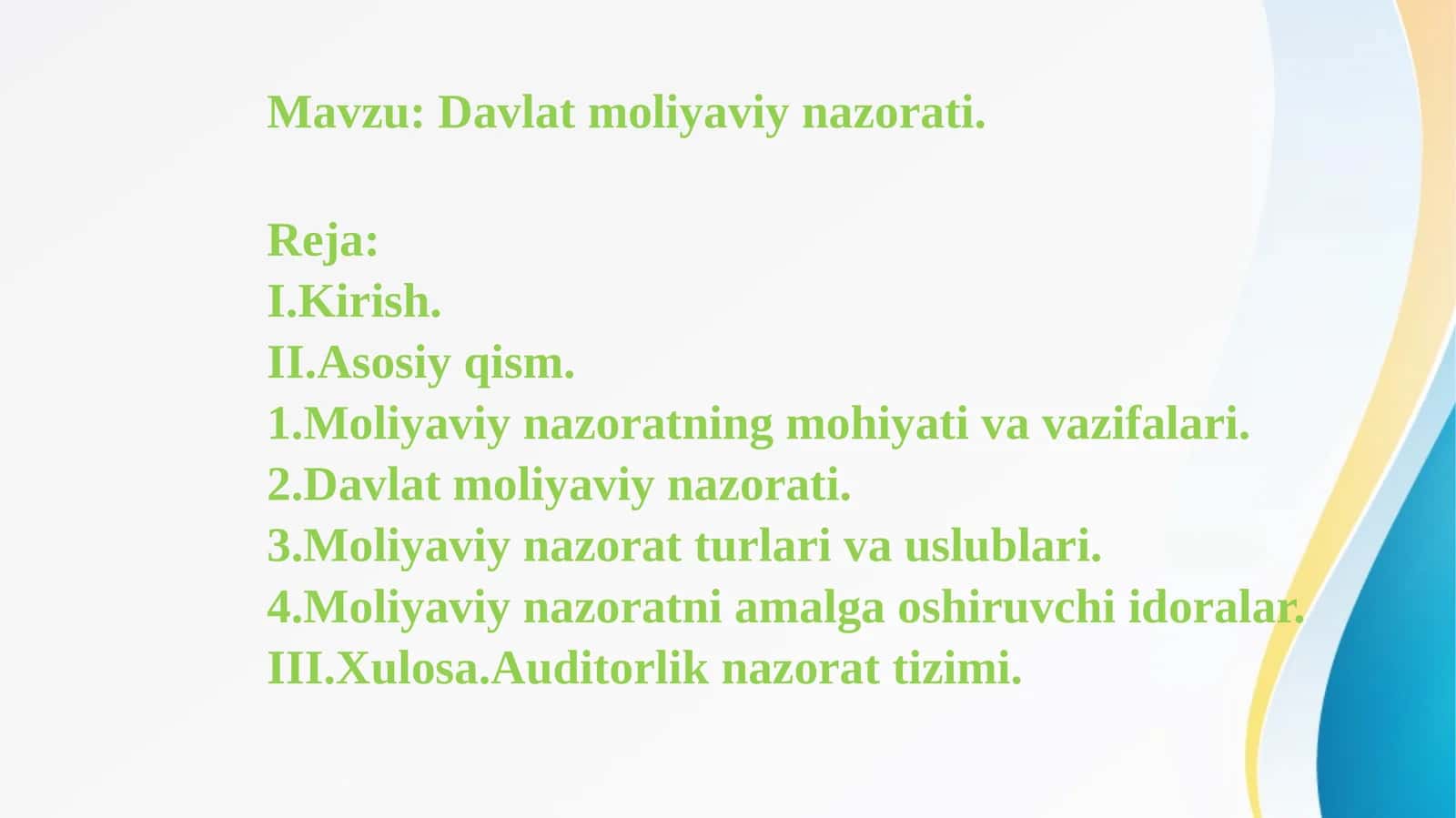 Davlat moliyaviy nazorati 1