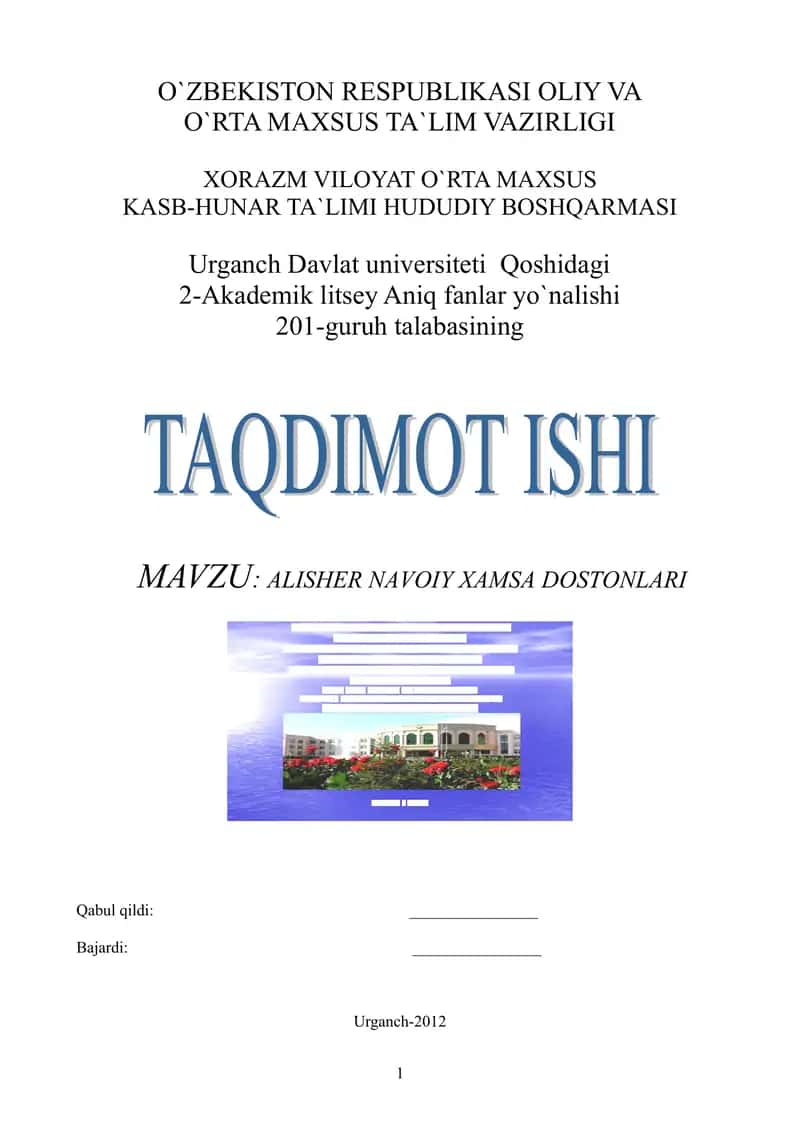 ALISHER NAVOIY XAMSA DOSTONLARI 1