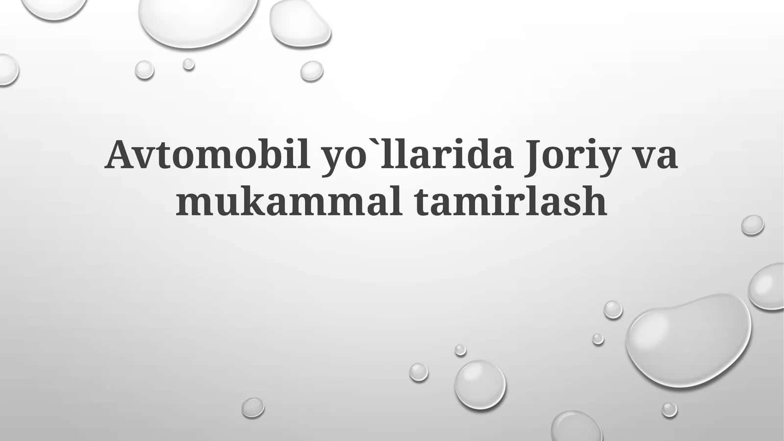 Йўлнинг техник ҳолати мониторинги 1