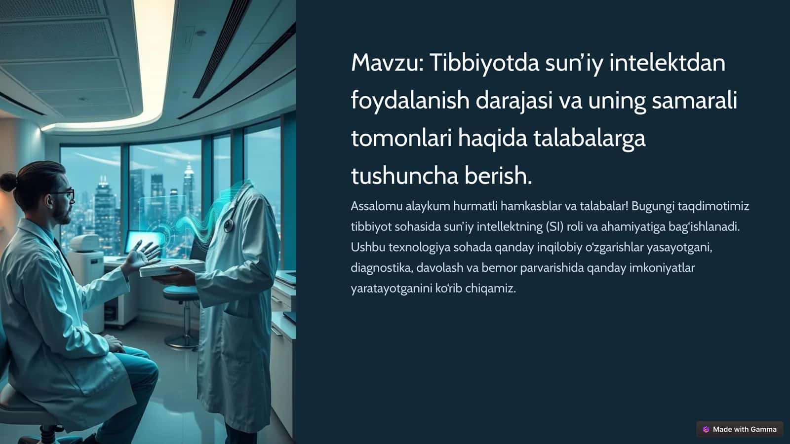 Tibbiyotda Sun'iy Intellektdan Faydalanish Darajasi va Uning Samarali Tomonlari 1