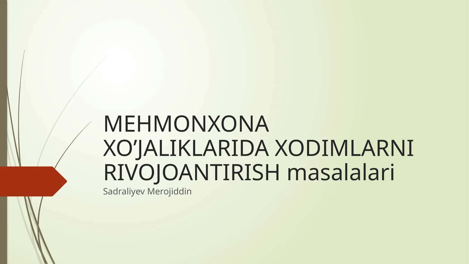 Mehmonxona xo’jaliklarida xodimlarni rivojoantirish masalalari 1