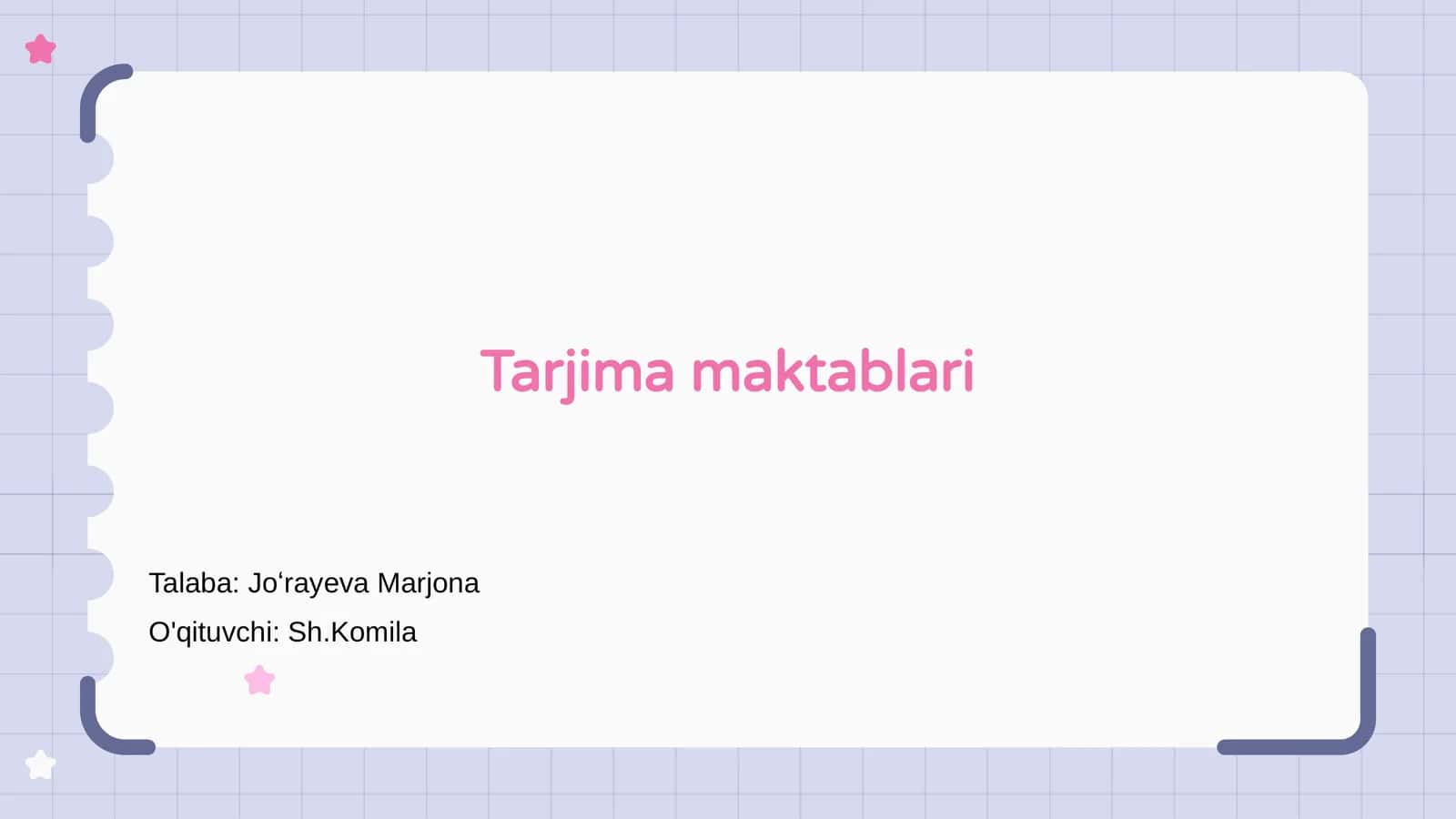 Tarjima maktablari 1
