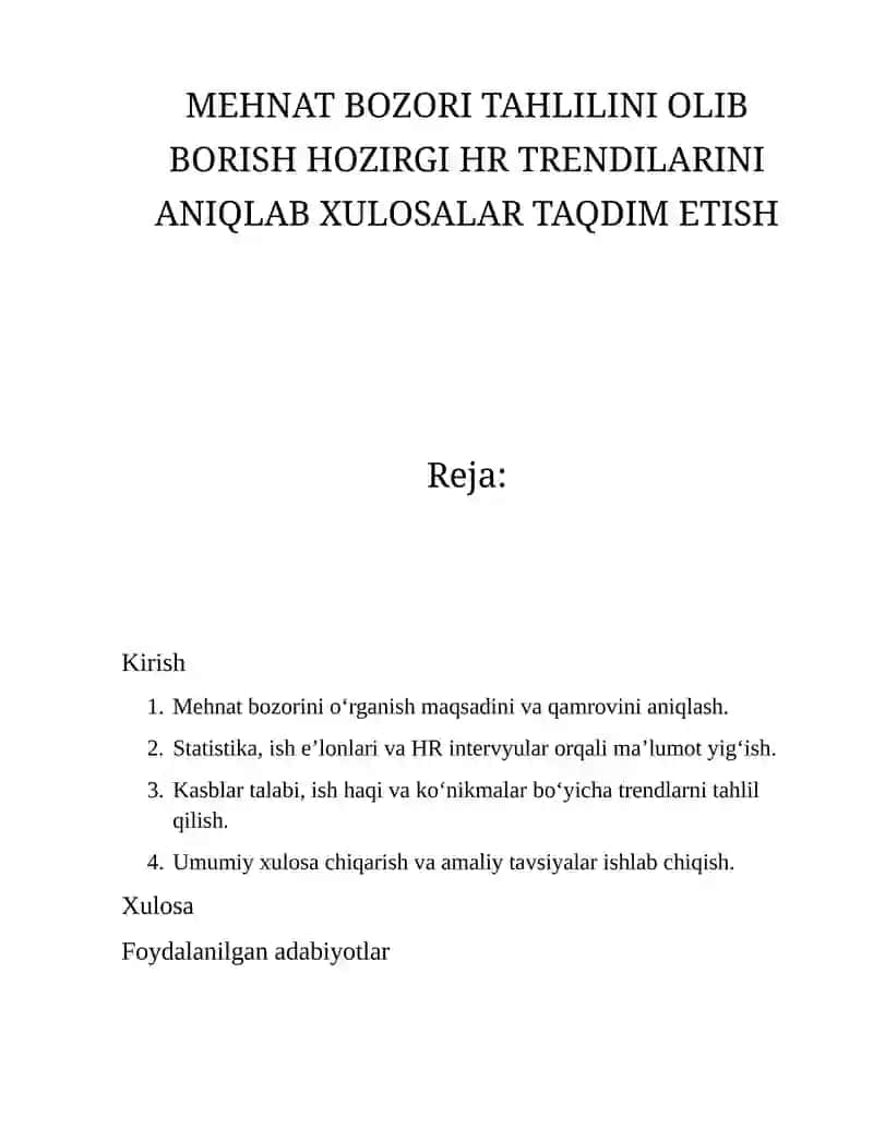 Mehnat bozori tahlini 1
