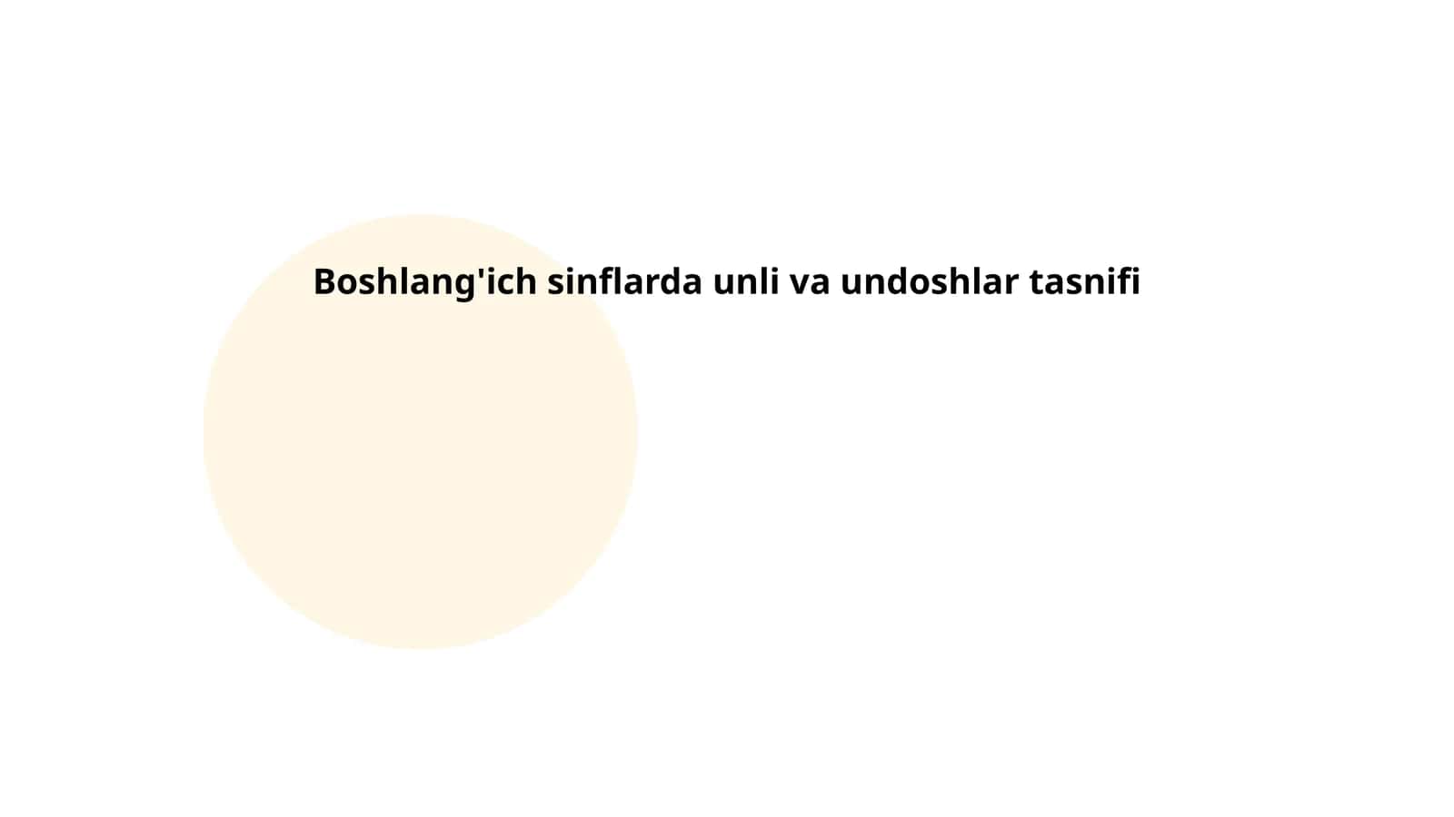Boshlang'ich sinflarda unli va undoshlar tasnifi 1