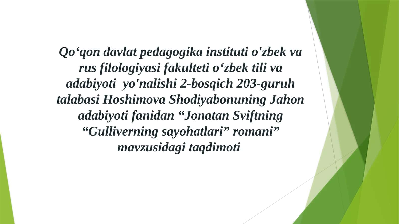 Jonatan Sviftning “Gulliverning sayohatlari” romani 1