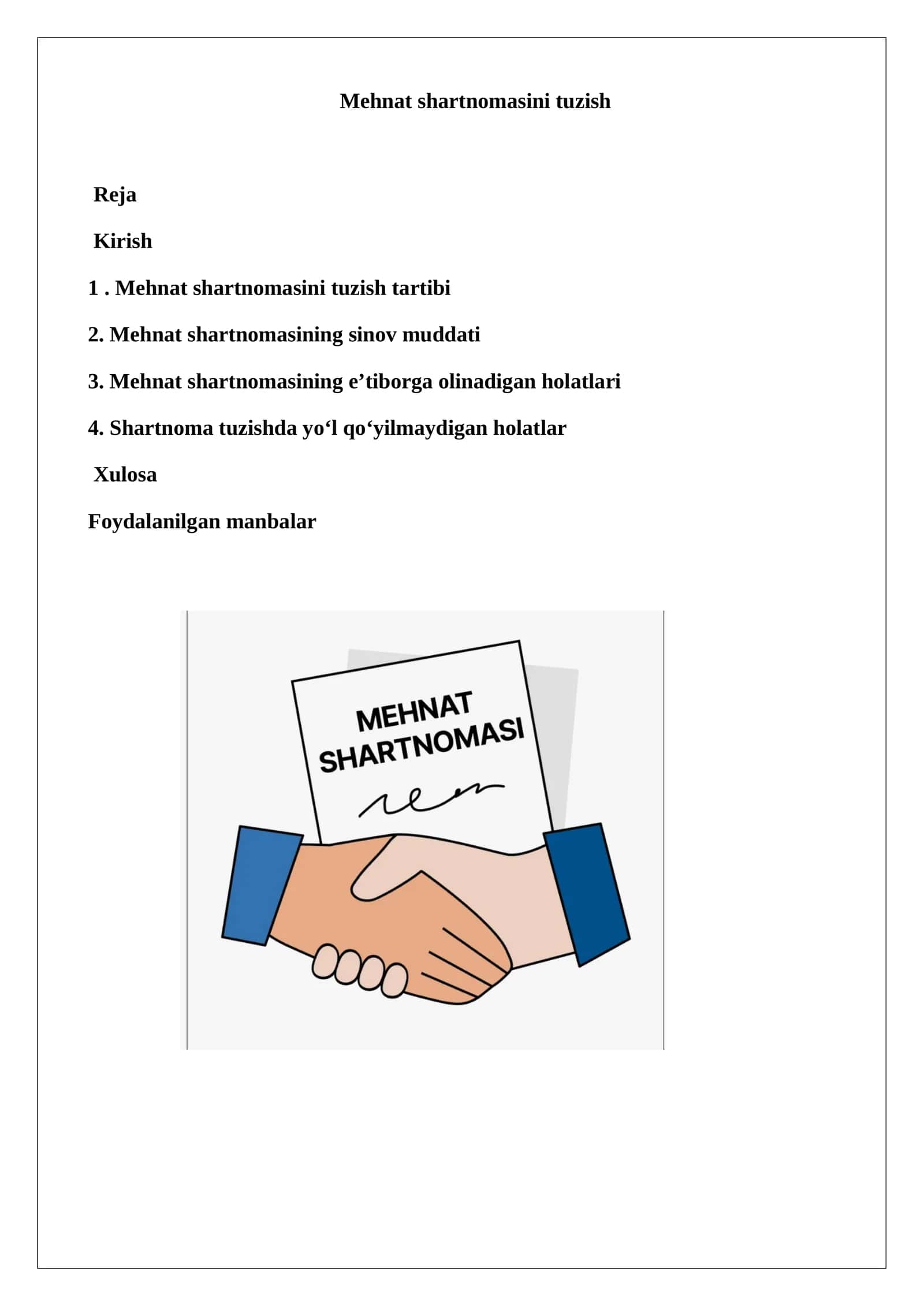 Mehmat shartnomasi tuzish 1