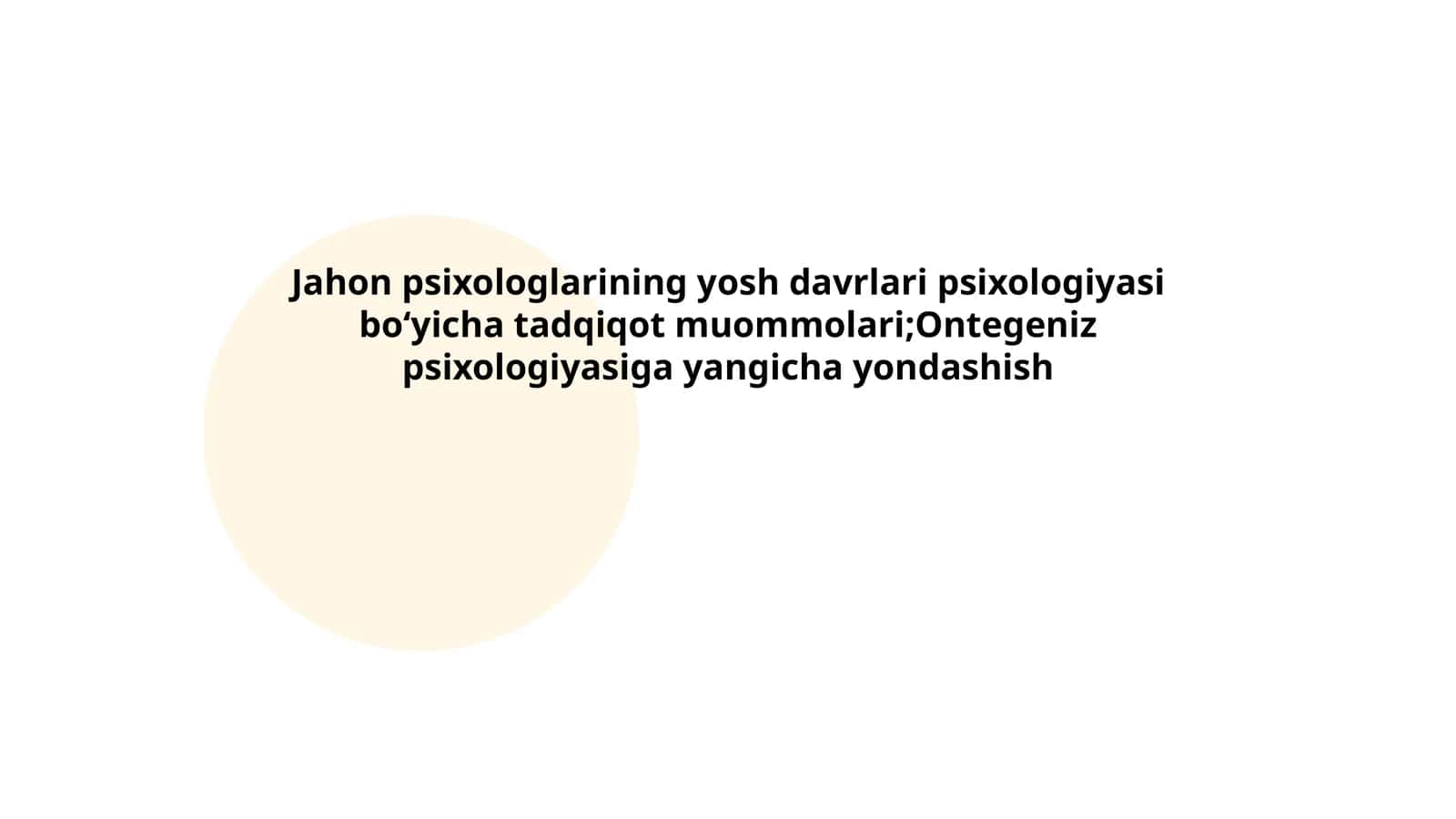 Ontogenez Psixologiyasi 1