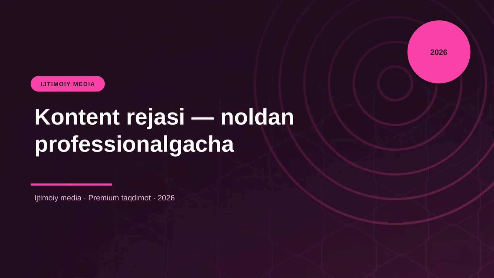 Kontent rejasi — noldan professionalgacha 1