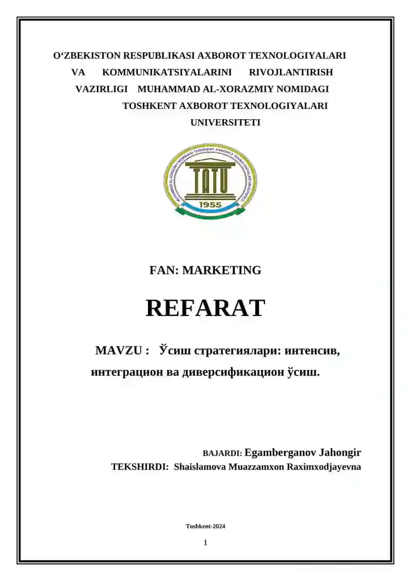 Ўсиш стратегиялари 1